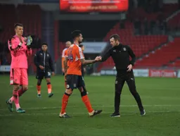 Alan Sheehan and Nathan Jones at the end of the game