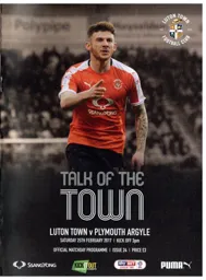 Programme: Luton Town FC vs Plymouth Argyle (25th Feb 2017)