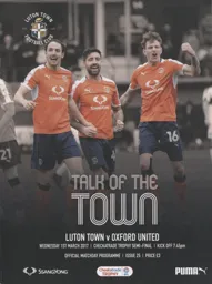 Programme: Luton Town FC vs Oxford United (1st Mar 2017)