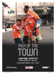 Programme: Luton Town FC vs Exeter City (18th Mar 2017)