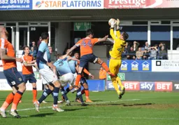 Alan Sheehan challenges the keeper