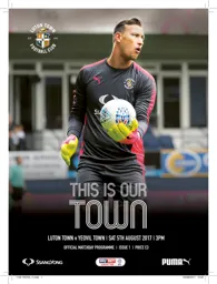 Programme: Luton Town FC vs Yeovil Town (5th Aug 2017)
