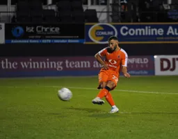 Luke Gambin scores the winning penalty