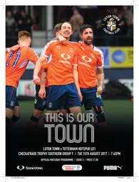Programme: Luton Town FC vs Tottenham Hotspur (15th Aug 2017)