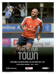 Programme: Luton Town FC vs Colchester United (19th Aug 2017)
