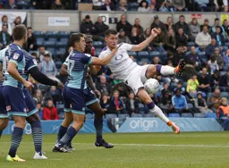 Dan Potts attempts an acrobatic volley