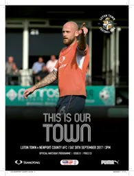 Programme: Luton Town FC vs Newport County AFC (30th Sep 2017)
