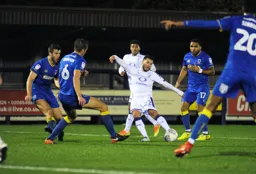 Luke Gambin attempts a shot at goal