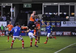 Scott Cuthbert`s flying header just fails to add a second goal