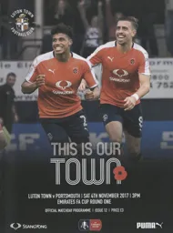 Programme: Luton Town FC vs Portsmouth (4th Nov 2017)