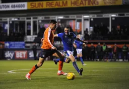 Harry Cornick is about to score the third goal