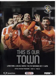Programme: Luton Town FC vs Carlisle United (21st Nov 2017)