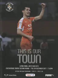Programme: Luton Town FC vs West Ham United (5th Dec 2017)