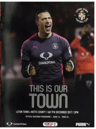 Programme: Luton Town FC vs Notts County (9th Dec 2017)