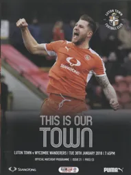 Programme: Luton Town FC vs Wycombe Wanderers (30th Jan 2018)