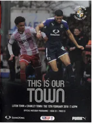 Programme: Luton Town FC vs Crawley Town (13th Feb 2018)