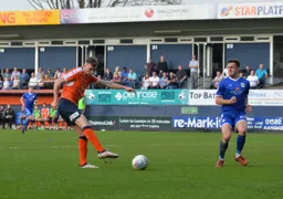 Jack Stacey takes a shot at goal