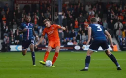 Jack Stacey kicks the ball up field
