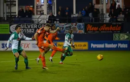 James Collins scores a goal with this shot