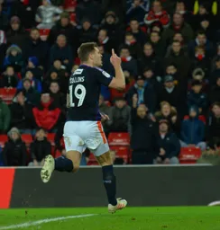 James Collins celebrates another Town goal