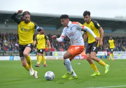 James Justin working to get the ball up the pitch