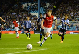 James Collins is behind the Sheffield Wednesday defence, looking to carve out a chance