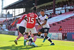A rare appearance for Brendan Galloway, One of his six appearances for the Town