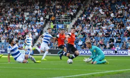 James Collins is about to get to Cornick's knockdown before Lumley