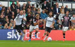 Harry Cornick powers away but Scott Malone can't keep up with him