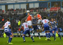 Michael Morrison is the meat in a Dan Potts and Matty Pearson sandwich as Luton attack from a corner