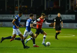 Harry Cornick charges towards the Birmingham box