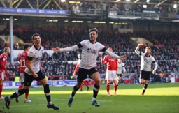 Harry Cornick opens the scoring at the City Ground