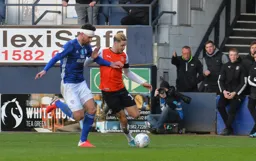 Harry Cornick trying to send in a cross