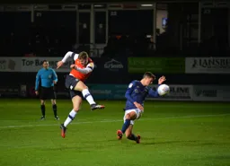 Martin Cranie hammers home a spectacular effort to make it 2-0 to the Town