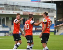 James Collins telling his teammates to be focussed, they are now 2-1 ahead and survival is in their grasp