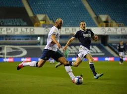 Danny Hylton lines up a shot at goal