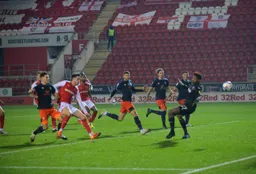 James Collins nips in to score the only goal of the game