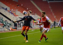 Harry Cornick controls the ball on his chest