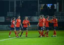 Happy Hatters after George Moncur had scored the first goal