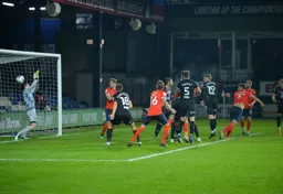 Matt Pearson`s header finds the net for the Town`s second goal