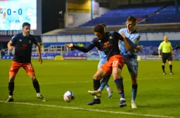 Sam Nombe holds the ball up