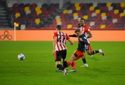 Kiernan Dewsbury-Hall takes a shot at goal