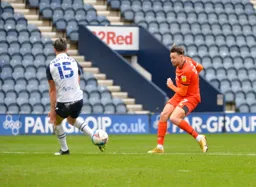 Harry Cornick`s shot eludes Joe Rafferty