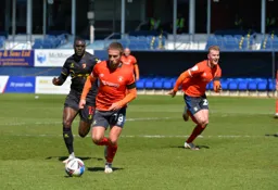 Jordan Clark looks to start an attacking move