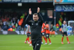 Nathan Jones celebrating with the fans