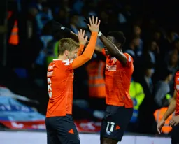 Luke Berry shows his appreciation to Elijah Adebayo for the assist