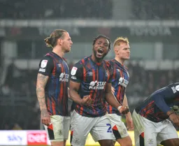 Fred Onyedinma having just scored