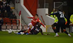 Crunching tackle from Fred Onyedinma