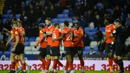 Luton Town celebrate going ahead