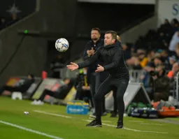 Nathan Jones catching the ball to get it back in play quickly